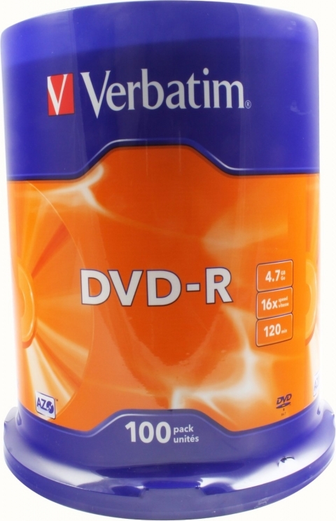 DVD-R Verbatim 16X, 4.7GB, spindle 100 buc.