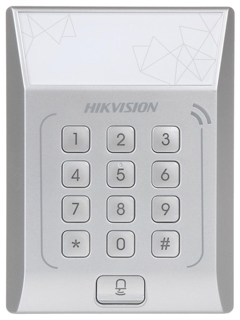 Controler stand-alone cu tastatura si cititor card, Hikvision DS-K1T801M