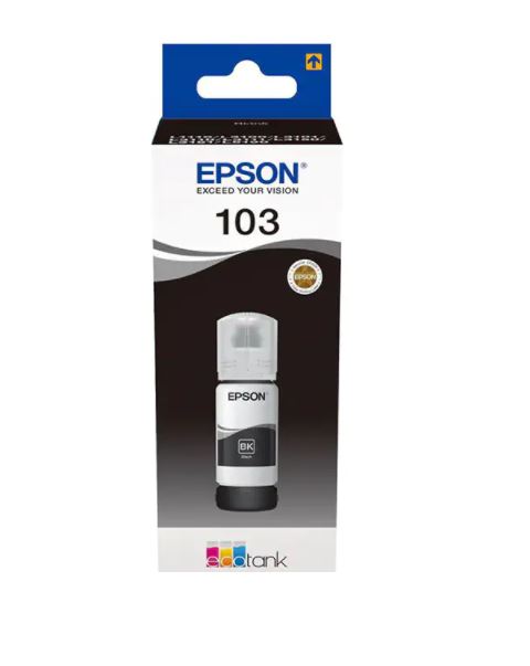 Flacon cerneala Epson 103 Negru EcoTank (65ml) Original, pt Epson EcoTank L1110, L1200, L3100, L3200, L3500, L5190, L5290, L5300, L5590, L11050
