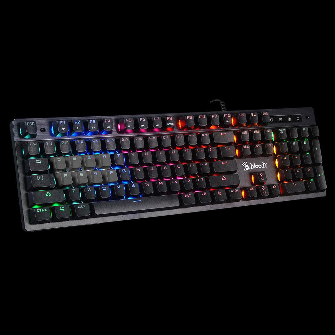 Tastatura A4tech B500N Bloody gaming, cu fir 106 taste gri 2 Tastatura A4tech B500N Bloody gaming, cu fir 106 taste gri - imagine 2