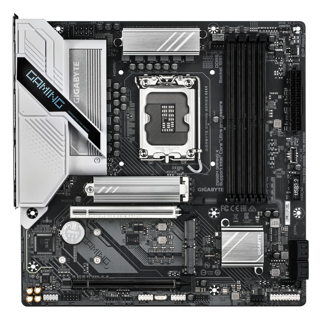 Placa de baza GIGABYTE Z890M GAMING X, LGA1851, DDR5, Micro ATX, Negru/Gri 2 Placa de baza GIGABYTE Z890M GAMING X, LGA1851, DDR5, Micro ATX, Negru/Gri - imagine 2