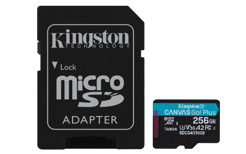 Card de Memorie MicroSDXC Kingston, 256GB , Canvas GO Plus,Cu Adaptor