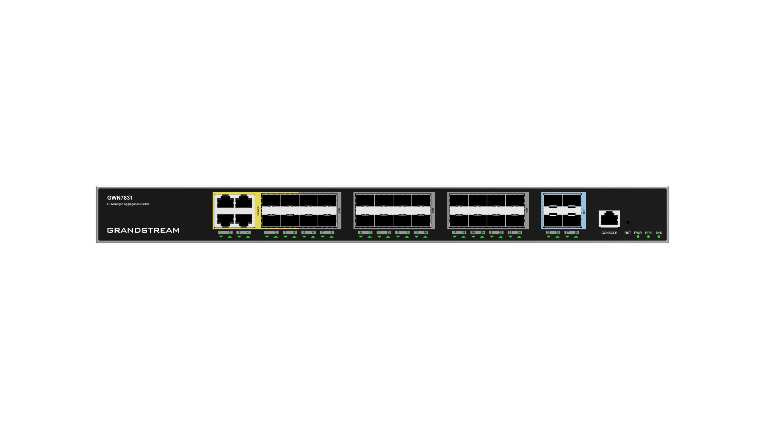 Switch gestionat Grandstream GWN 7831, 24x SFP, 4x SFP+, 4x GbE combo 2 Switch gestionat Grandstream GWN 7831, 24x SFP, 4x SFP+, 4x GbE combo - imagine 2
