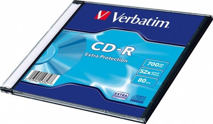 CD-R Verbatim,700MB, 52X, Slim Case