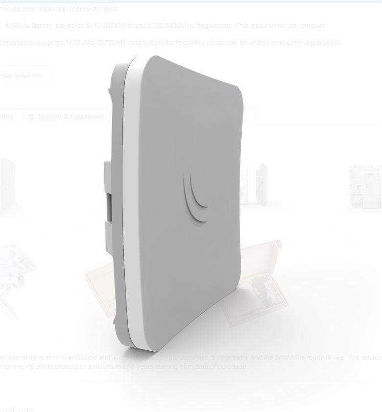 Access Point MIKROTIK RBSXTsq5nD SXTsq Lite5 CPE 5GHz 1x RJ45 100Mb/s Antenna