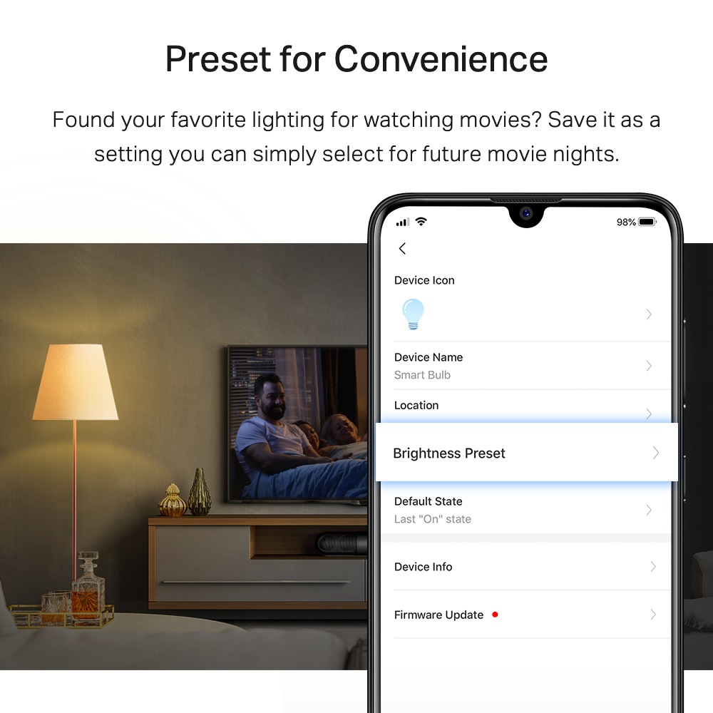 Bec LED inteligent TP-Link Tapo L510E, Wi-Fi, E27, 8.7W (60W), lumina calda (2700K), compatibil Amazon Alexa si Google Assistant, clasa energetica F 4 Bec LED inteligent TP-Link Tapo L510E, Wi-Fi, E27, 8.7W (60W), lumina calda (2700K), compatibil Amazon Alexa si Google Assistant, clasa energetica F - imagine 4