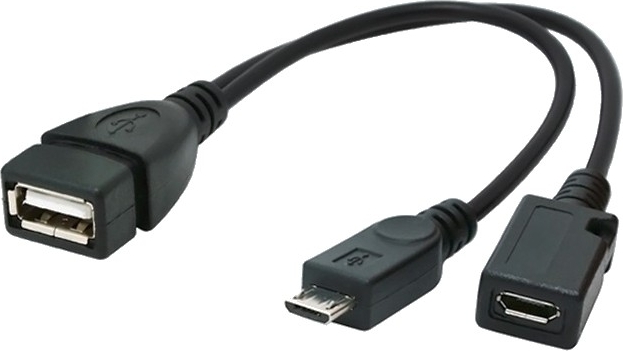 Cablu adaptor OTG Gembird, Micro-USB 2.0 (T) la USB 2.0 (M), 15cm, Negru, A-OTG-AFBM-04