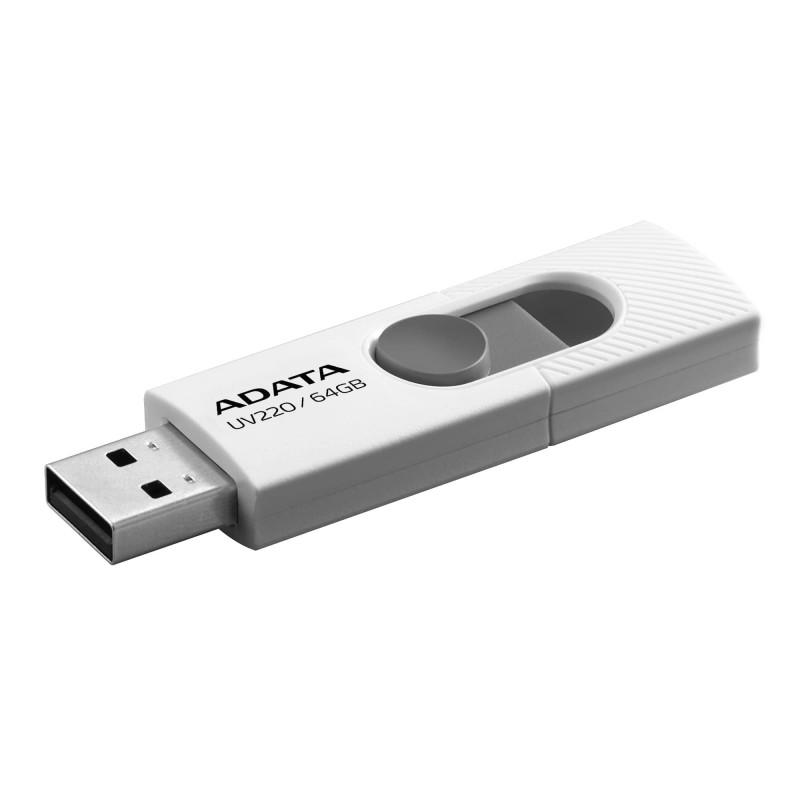 Memorie USB ADATA UV220, 64GB, USB 2.0, Alb/Gri
