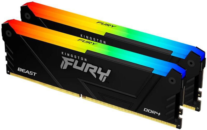 Memorie Kingston FURY Beast RGB Black XMP, 32GB (2x16GB) DDR4, 3200MT/s, CL16