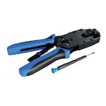 Instrument de sertizare, Solarix, negru/albastru, pentru conectori 4p4c/6p6c/8p8c