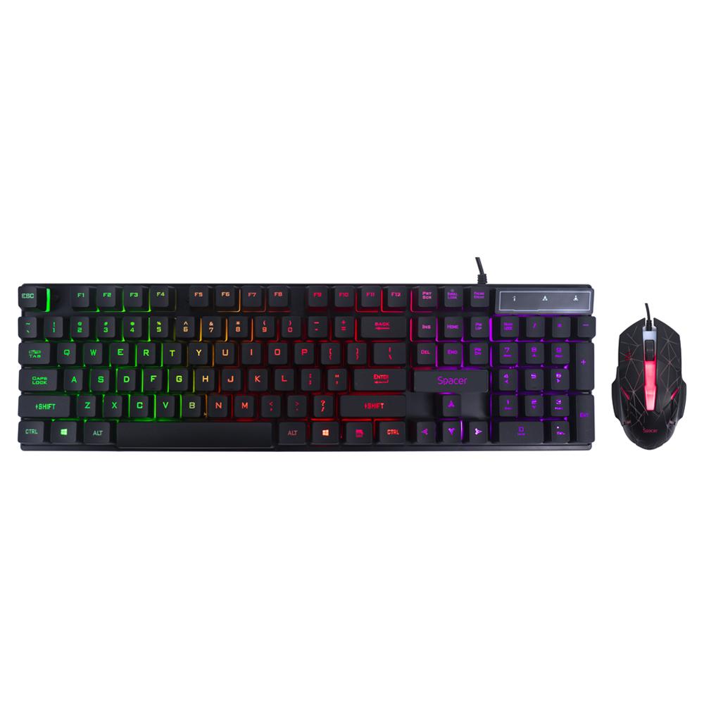 Kit gaming tastatura si mouse Spcer SP-GK-01, Iluminare RGB, Negru 5 Kit gaming tastatura si mouse Spcer SP-GK-01, Iluminare RGB, Negru - imagine 5
