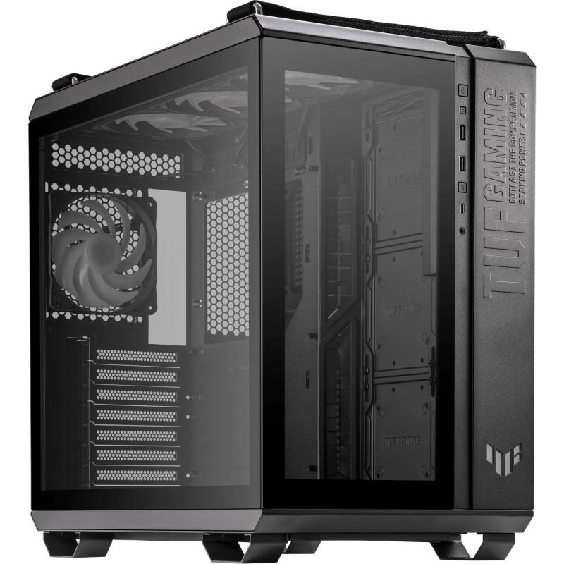 Carcasa Asus TUF Gaming GT502 PLUS aRGB Tempered Glass neagra, SECC Steel ATX Mid Tower, 4 ventilatoare incluse, fara sursa