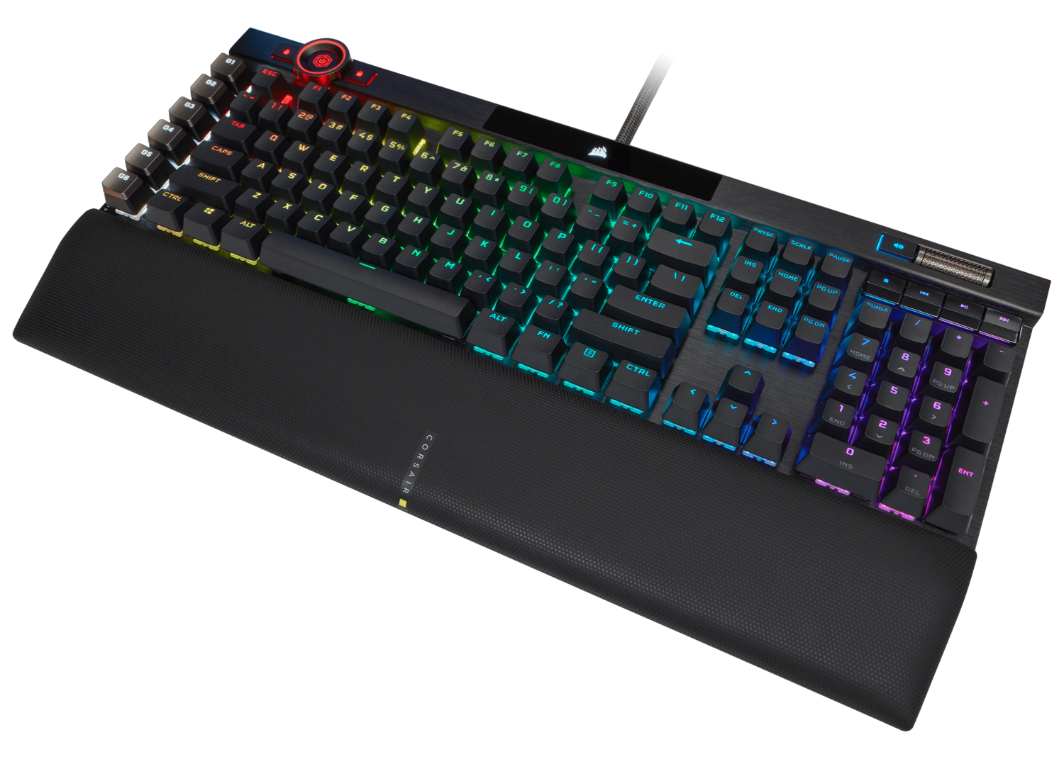 Tastatura mecanica gaming Corsair K100, iluminare RGB, switch optic-mecanic Corsair OPX Rapidfire, taste macro si multimedia, cadru aluminiu, Negru 5 Tastatura mecanica gaming Corsair K100, iluminare RGB, switch optic-mecanic Corsair OPX Rapidfire, taste macro si multimedia, cadru aluminiu, Negru - imagine 5