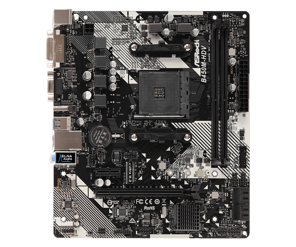 Placa de baza ASRock B450M-HDV R4.0, Socket AM4 3 Placa de baza ASRock B450M-HDV R4.0, Socket AM4 - imagine 3