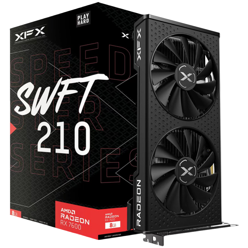 Placa video XFX Speedster SWFT 210 AMD Radeon™ RX 7600 Core Edition, 8GB GDDR6, 128-bit