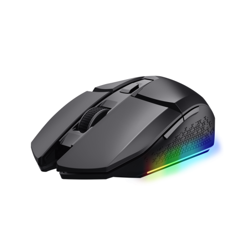 Mouse gaming wireless reincarcabil Trust Gaming GXT 110 Felox, timp de redare 80 de ore, 800-4800 DPI, iluminare LED multicolora, 6 butoane, mouse RGB, negru