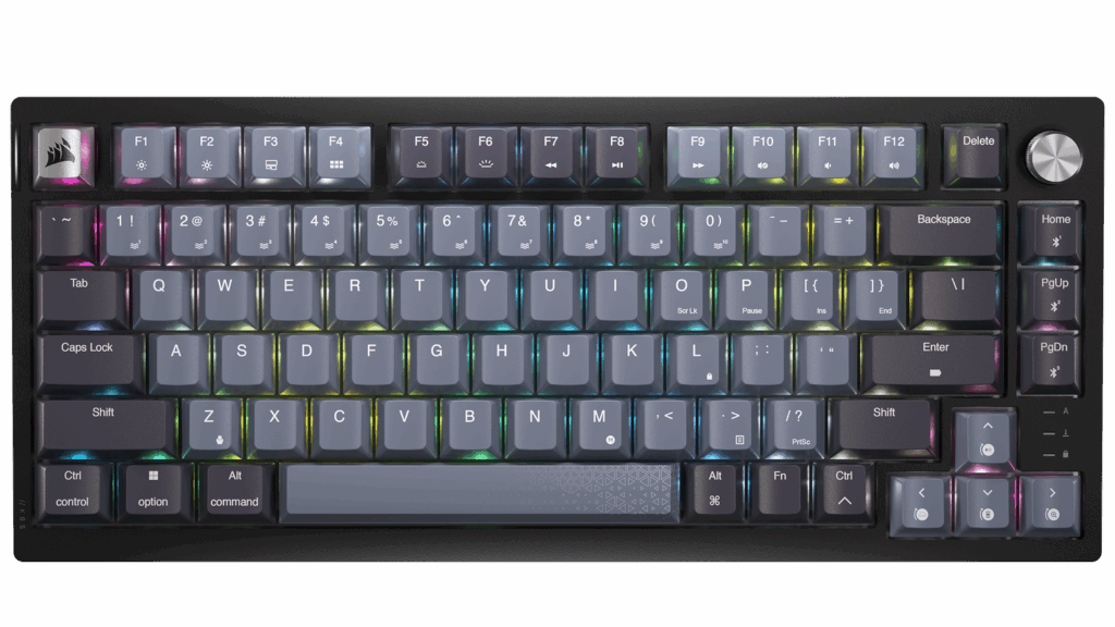 Tastatura mecanica gaming Corsair K65 PLUS 2.4GHz Wireless – Bluetooth®, 75%, Pre-Lubricated CORSAIR MLX Red Linear Switches, RGB