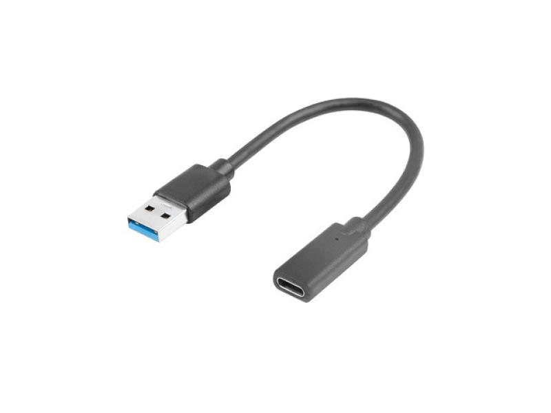 Cablu OTG USB 3.1 Lanberg Tip C mama – USB 3.1 tata, transfer 5Gb/s, lungime 15cm, negru