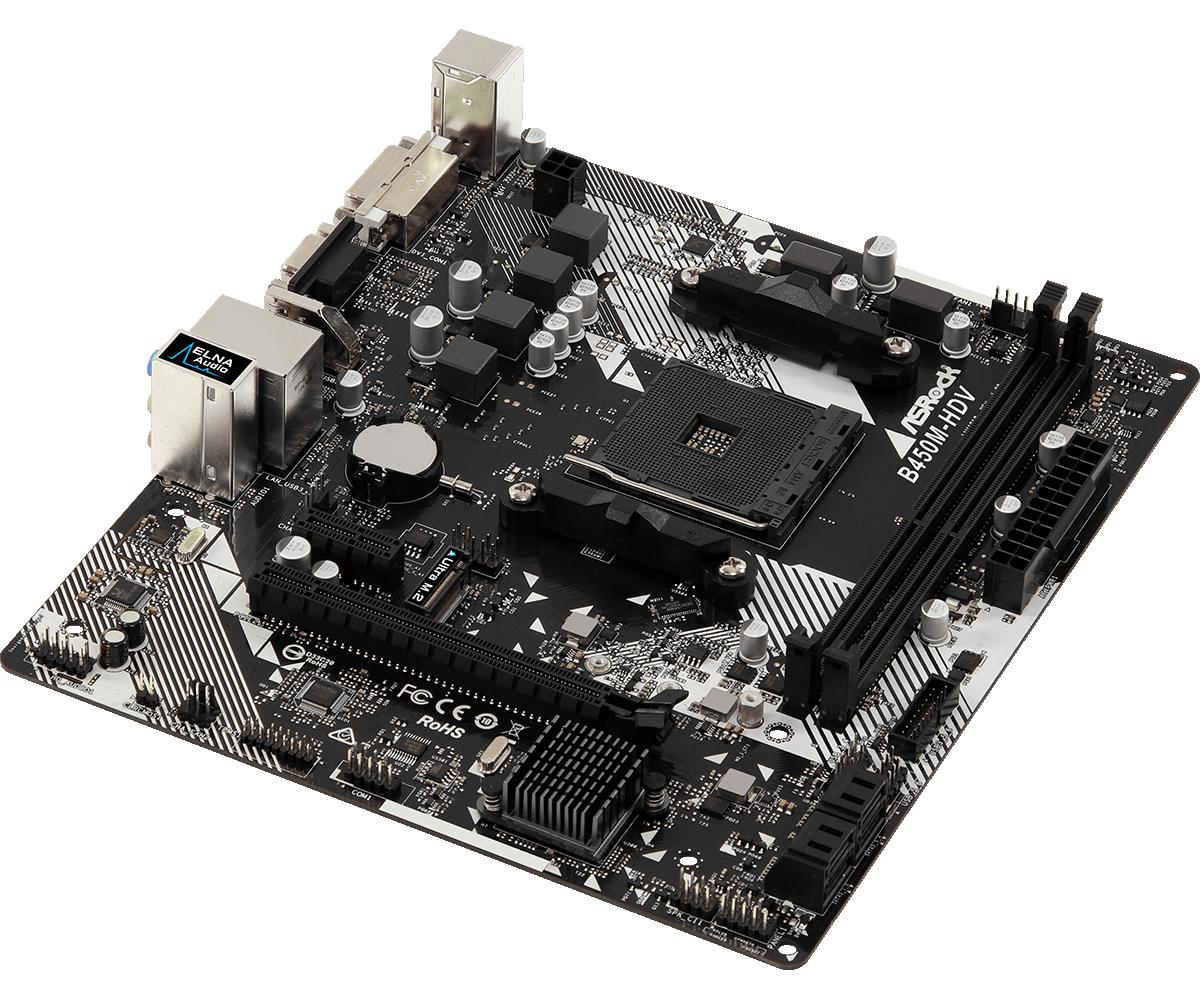 Placa de baza ASRock B450M-HDV R4.0, Socket AM4 2 Placa de baza ASRock B450M-HDV R4.0, Socket AM4 - imagine 2