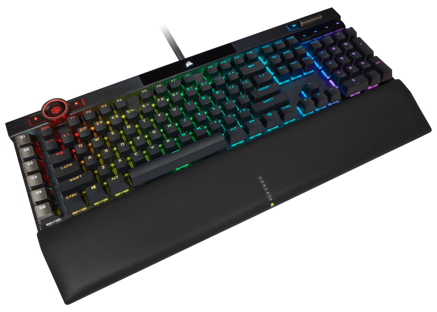 Tastatura mecanica gaming Corsair K100, iluminare RGB, switch optic-mecanic Corsair OPX Rapidfire, taste macro si multimedia, cadru aluminiu, Negru 4 Tastatura mecanica gaming Corsair K100, iluminare RGB, switch optic-mecanic Corsair OPX Rapidfire, taste macro si multimedia, cadru aluminiu, Negru - imagine 4