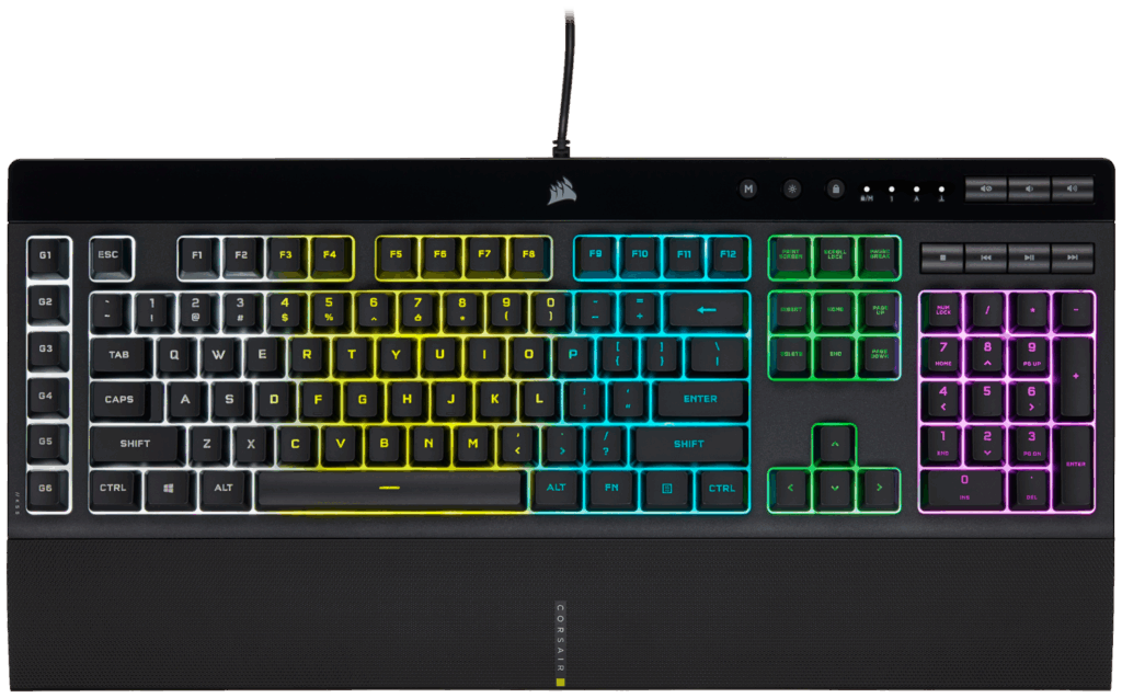 Tastatura gaming Corsair K55 PRO, iluminare RGB, butoane dedicate macro si multimedia, Negru