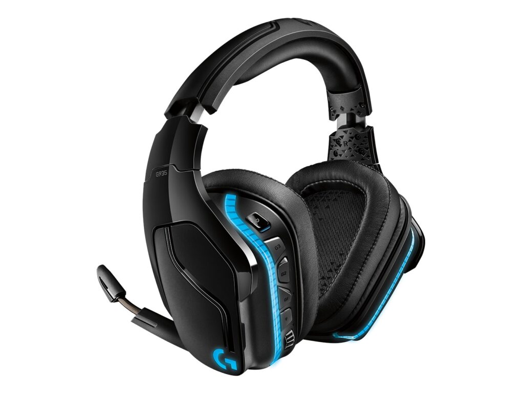 Casti gaming wireless Logitech G935 RGB Lightsync, surround 7.1, multiplatforma, Negru