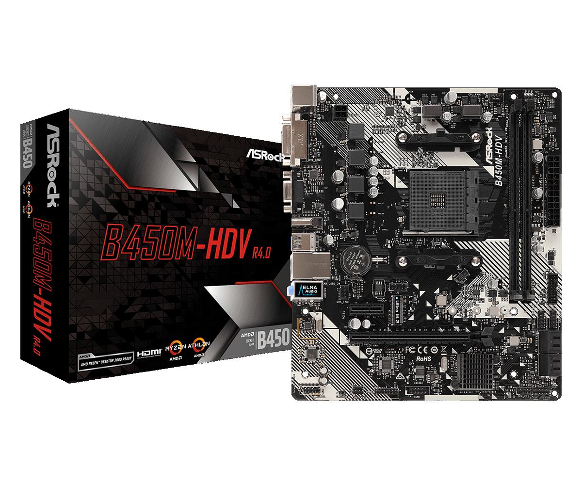 Placa de baza ASRock B450M-HDV R4.0, Socket AM4 4 Placa de baza ASRock B450M-HDV R4.0, Socket AM4 - imagine 4