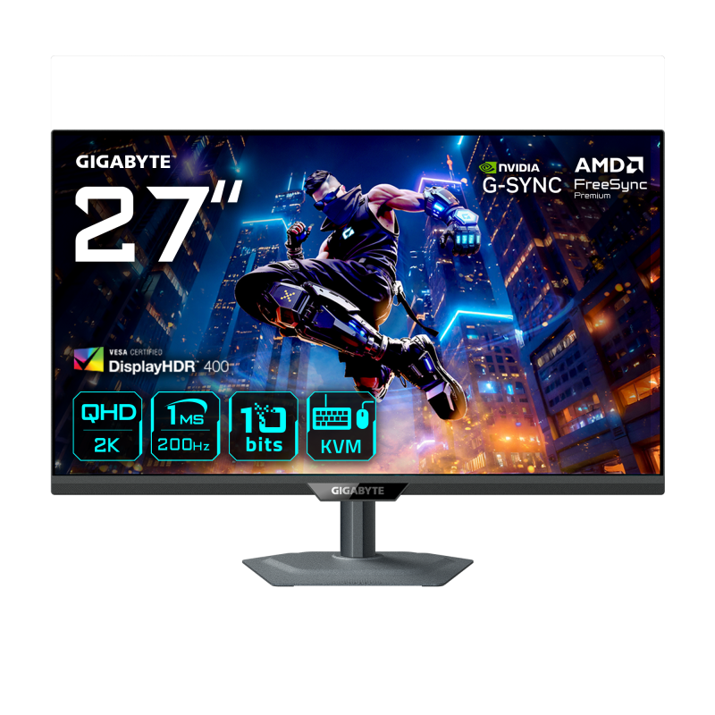Monitor Gaming LED IPS Gigabyte M27Q 27″, WQHD (2‎560×1440), 170Hz, 0.5 ms (MPRT), AMD FreeSync™ Premium, Display HDR400, USB Type-C, Hub USB, 2x HDMI, Display Port, negru