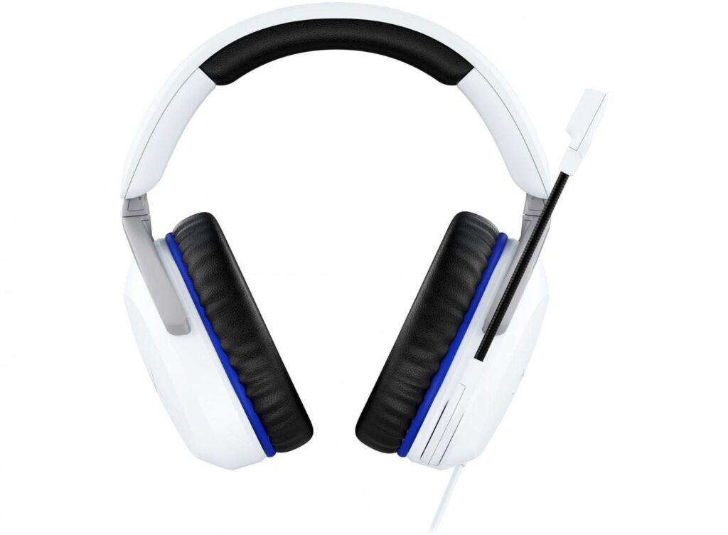 Casti gaming cu fir HyperX Cloud Stinger 2 PS5/PS4, jack 3,5mm pentru conectare direct la controller, drivere 50mm, slidere gradate, microfon cu noise cancelling, spuma cu memorie, alb