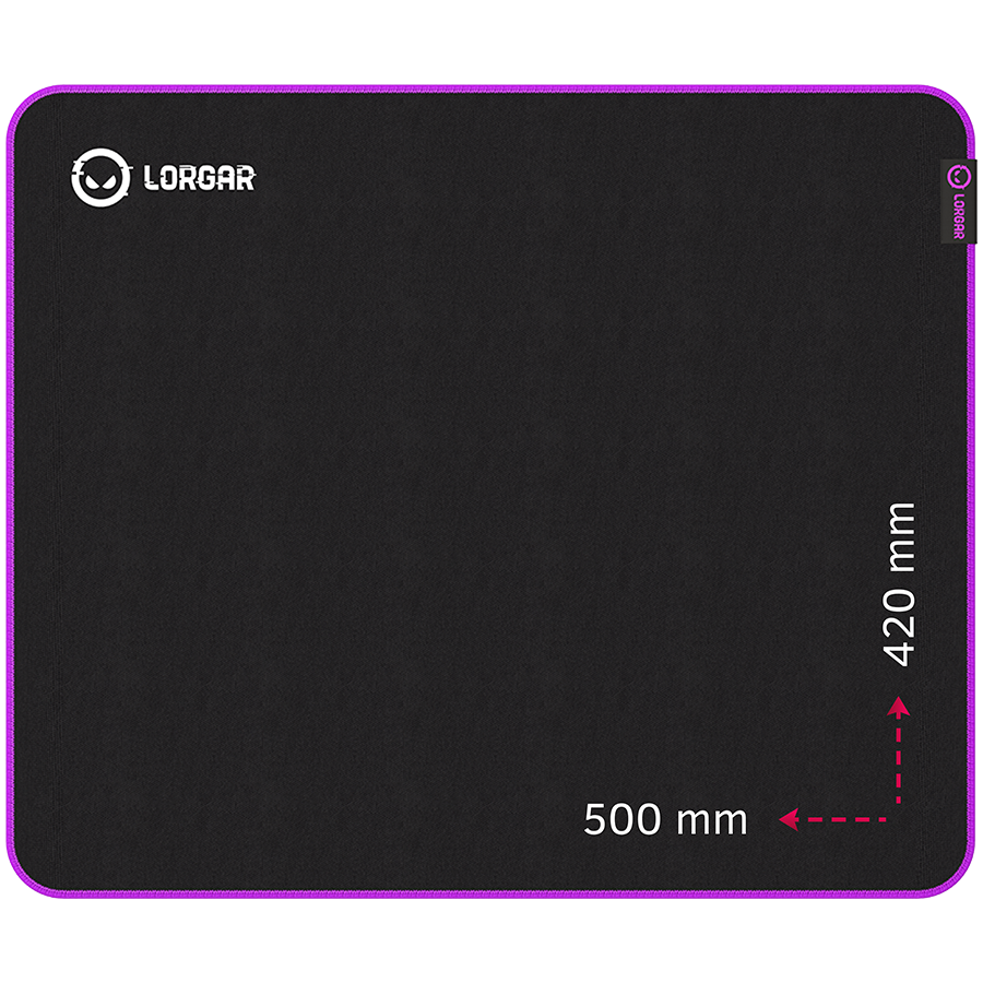 Mousepad gaming Lorgar Main 315 500×420 Black Purple