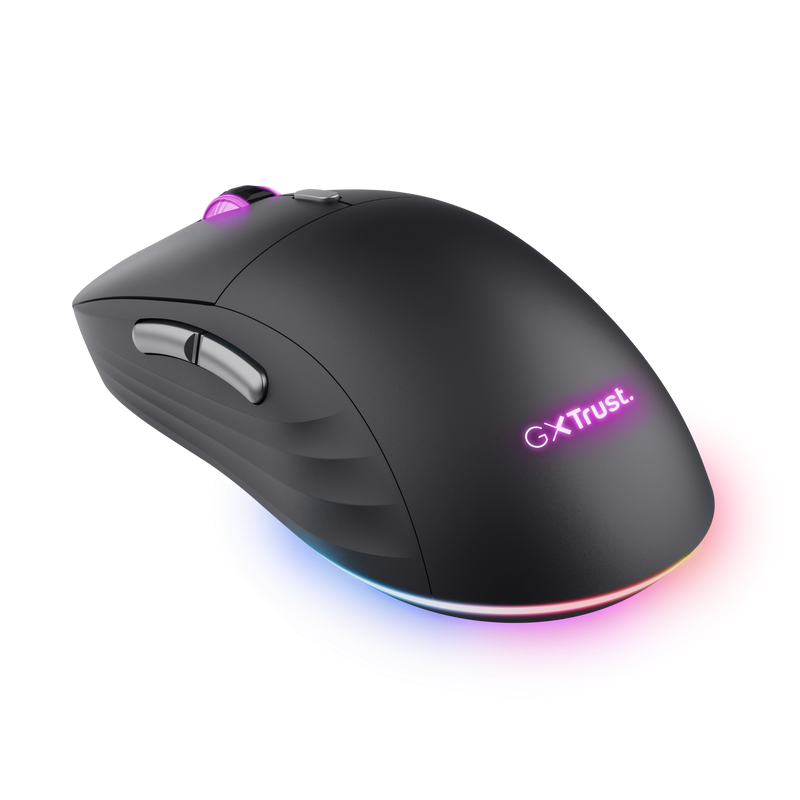 Mouse Gaming Wireless Trust GXT926 REDEX V2, 200-10.000 DPI, full 3-zone RGB, Negru
