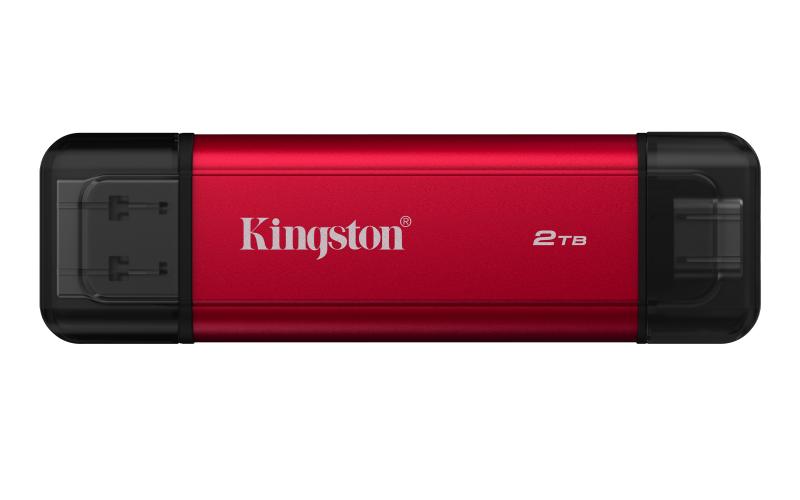 SSD extern 2TB Kingston Dual USB-A/C, 1050MB/s, negru, rosu
