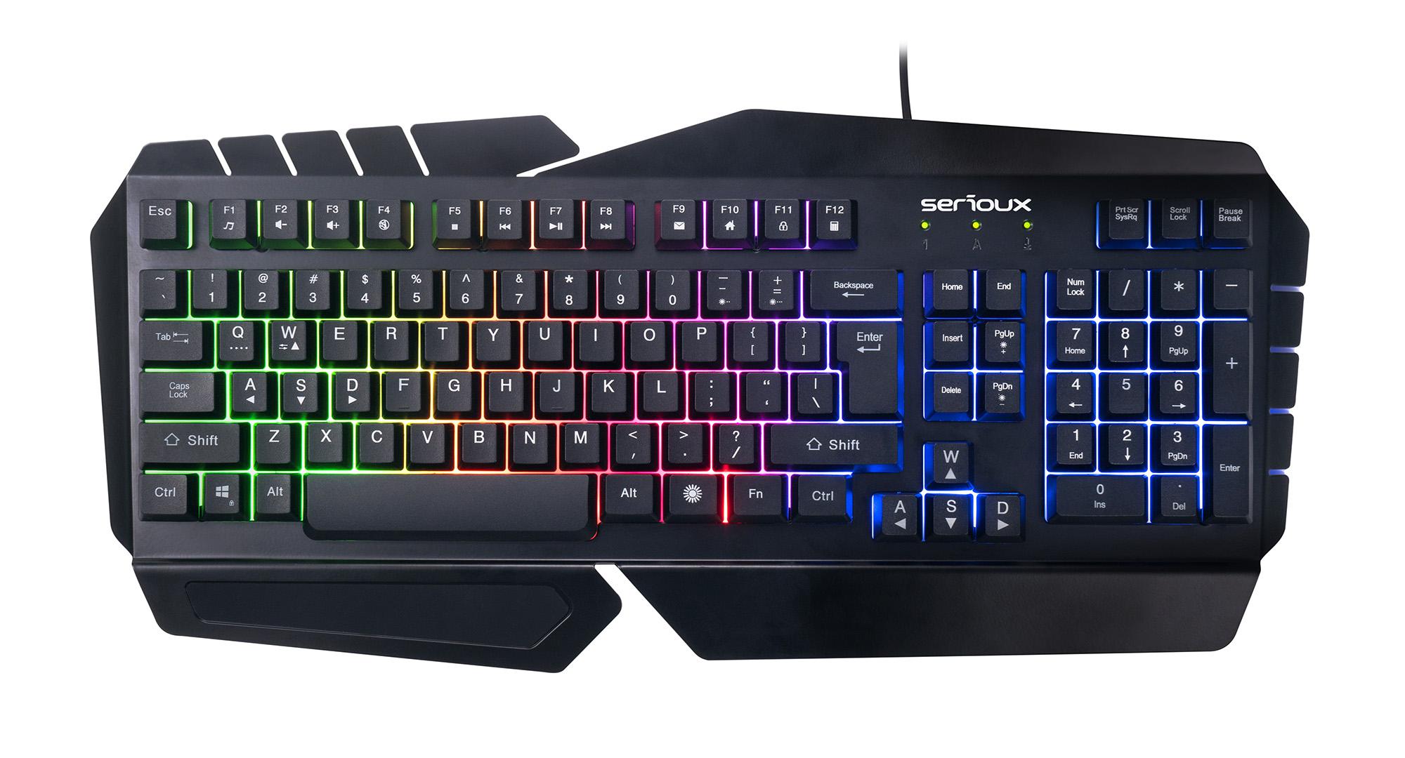Tastatura gaming Andor, iluminare rainbow, carcasa metalica, design ergonomic, negru 1 Tastatura gaming Andor, iluminare rainbow, carcasa metalica, design ergonomic, negru