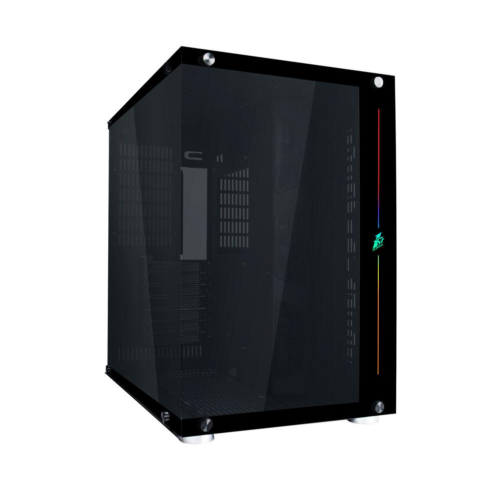 Carcasa 1stPLAYER Gaming SP8-bk SteamPunk, ATX, 7 ventilatoare ARGB, telecomanda, negru