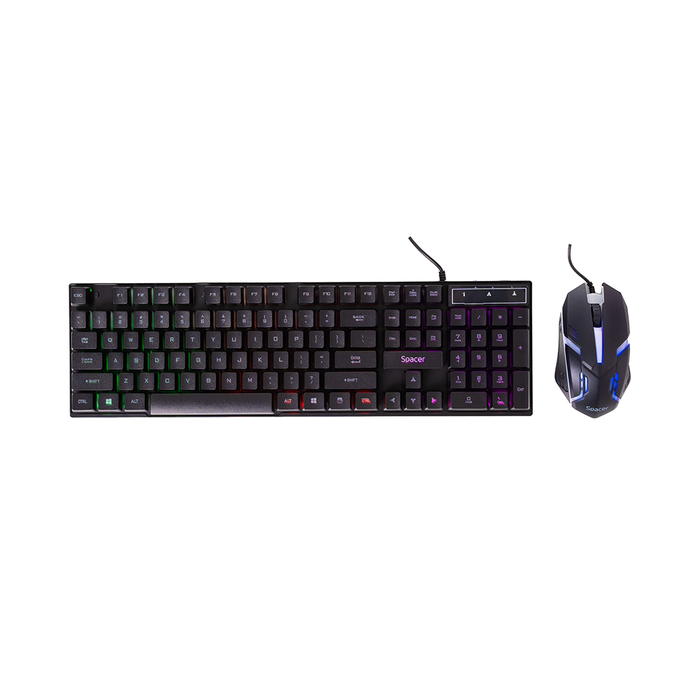 Kit gaming tastatura si mouse Spcer SP-GK-01, Iluminare RGB, Negru 2 Kit gaming tastatura si mouse Spcer SP-GK-01, Iluminare RGB, Negru - imagine 2