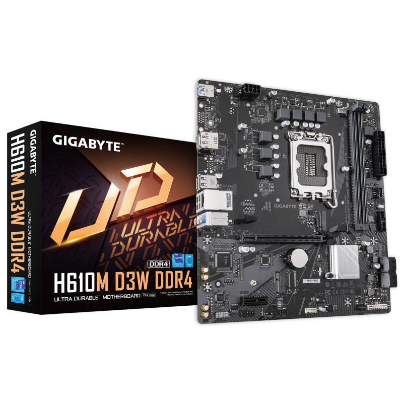 Placa de baza Gigabyte H610M D3W DDR4, LGA1700, DDR4, mATX, Negru