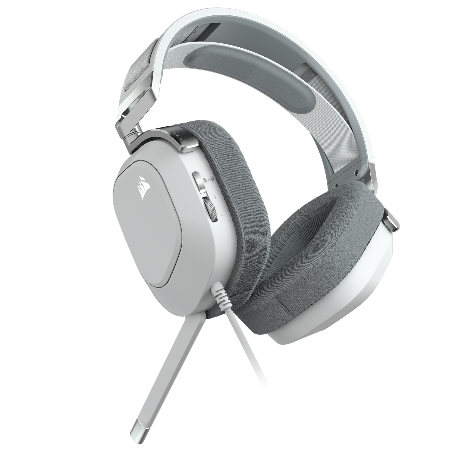 Casti gaming cu microfon Corsair HS80 RGB USB, Surround, Dolby Audio 7.1 24Bit, Alb 4 Casti gaming cu microfon Corsair HS80 RGB USB, Surround, Dolby Audio 7.1 24Bit, Alb - imagine 4