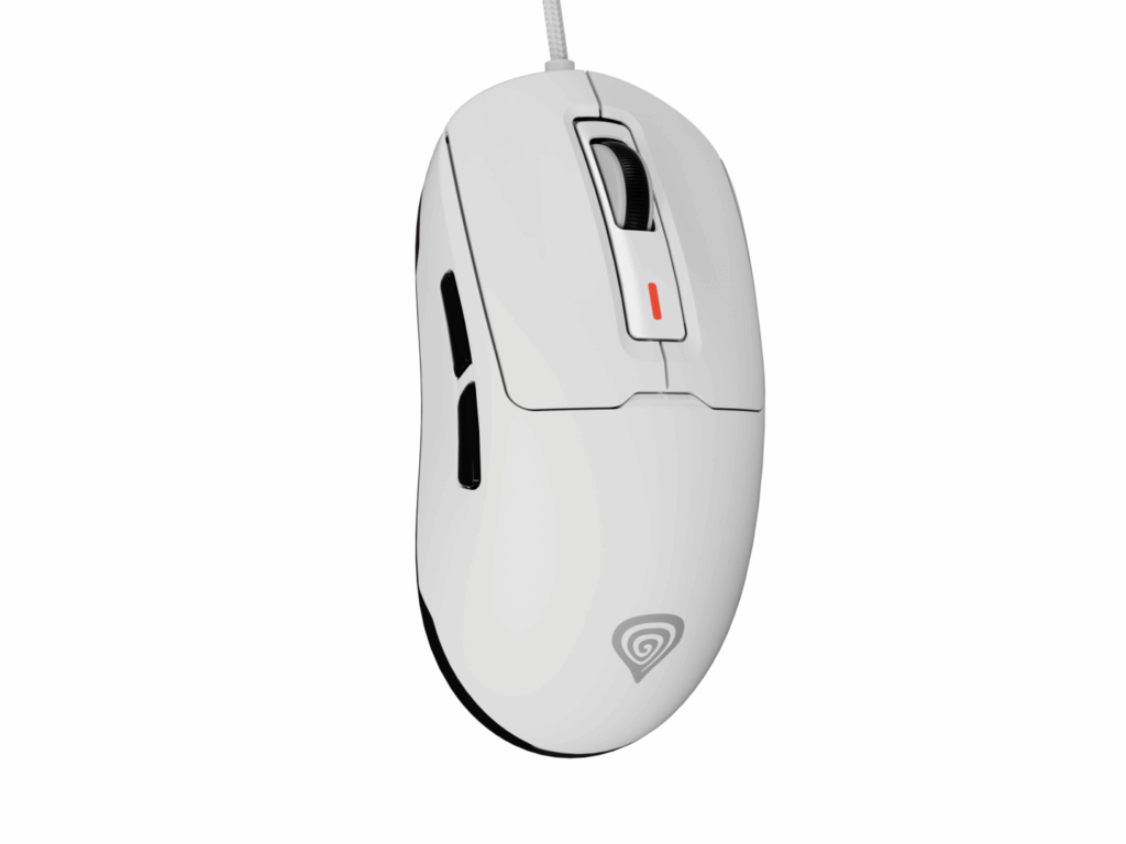 Mouse Gaming cu fir Genesis KRYPTON 660, 12000 DPI, 6 Butoane Programabile, Cablu braided 1.8m, 49gr., Alb