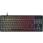 Tastatura Gaming cu fir Corsair K55 CORE TKL, iluminare RGB, 87 de taste, Switch-uri Rubber Dome, conectivitate USB 2.0 Type-A