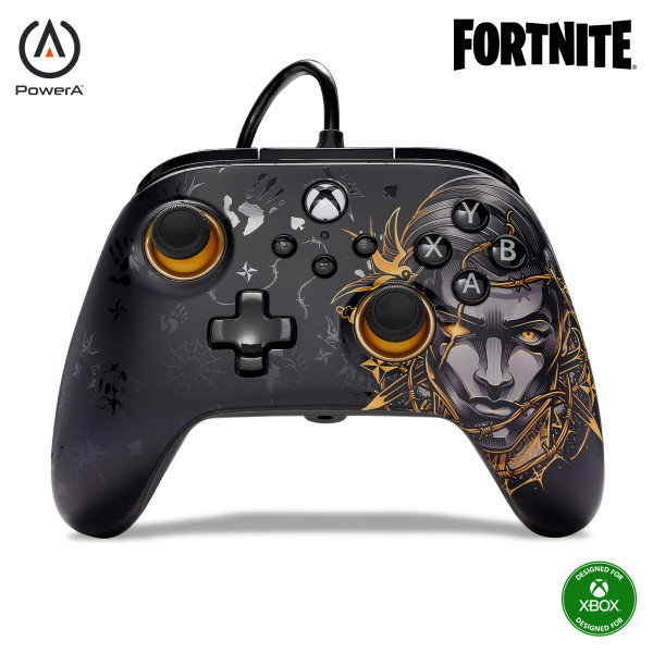 Controller cu fir, PowerA Advantage Wired, Xbox Series X, S, Xbox One, PC, Fortnite: Mideas, Negru