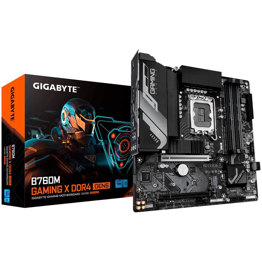 Placa de baza Gigabyte B760M GAMING X DDR4 GEN5, 4xDDR4, 2xM.2, Micro-ATX