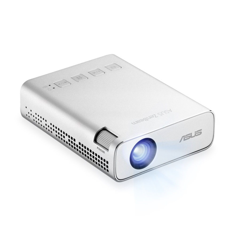 Videoproiector ASUS ZenBeam E1R, DLP LED 30.000 ore, WVGA 854* 480, up to FHD 1920* 1080, 200 lumeni, 500:1, WiFi dongle inclus, Argintiu