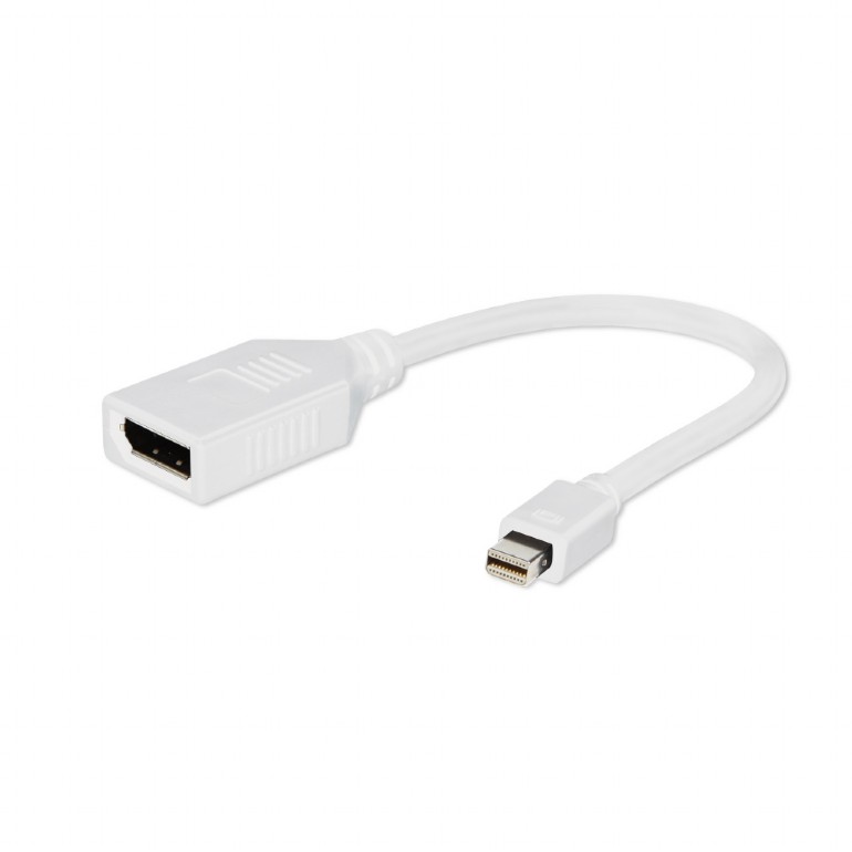 Cablu video Gembird Mini-DisplayPort (T) la DisplayPort (M), 10cm, rezolutie maxima Full HD la 60Hz, Alb, A-mDPM-DPF-001-W