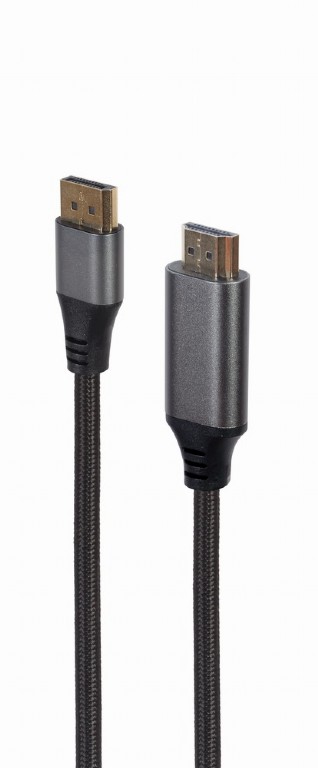 Cablu DisplayPort tata la HDMI A tata V1.2 UHD, rezolutie 4K, 60Hz, 1.8 m, premium, conectori auriti, unidirectional
