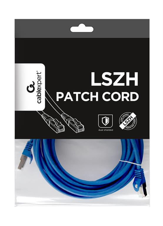 Cablu patchcord Gembird Cat6a 5m albastru RJ-45 LSZH - imagine 2
