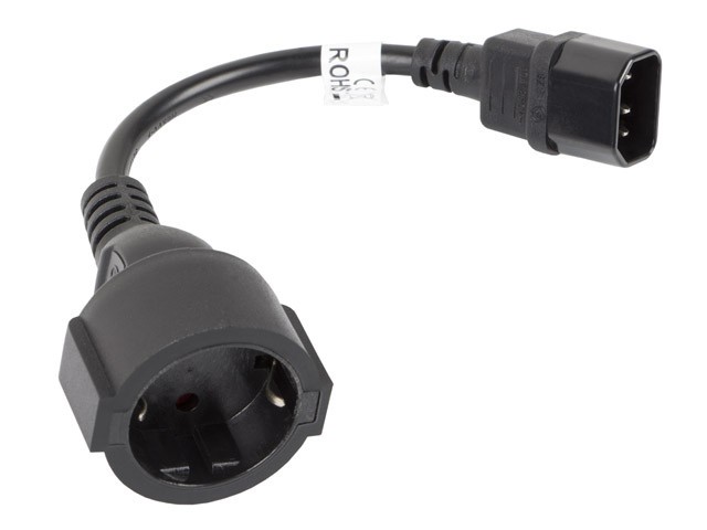 Cablu Prelungitor Alimentare UPS Lanberg C14 Schuko 20cm