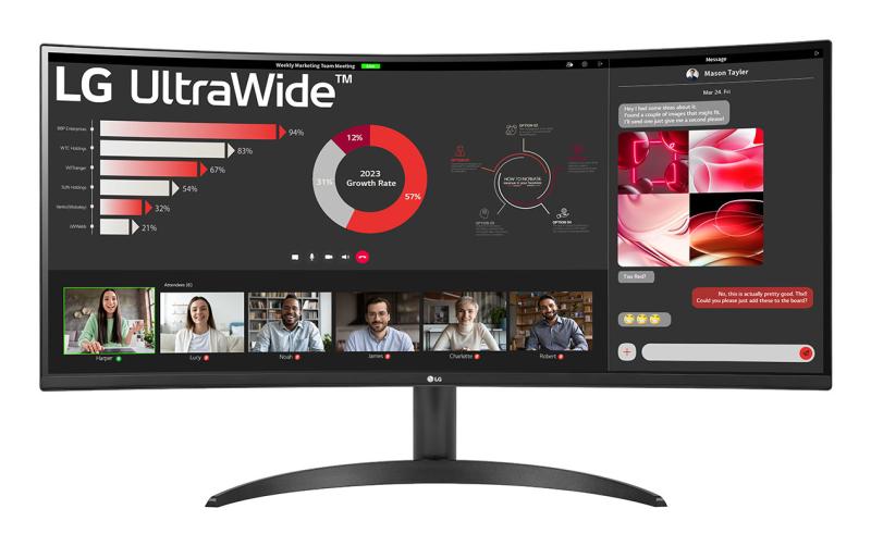 Monitor Curbat LED VA LG UltraWide™ 34″, UWQHD (3440×1440), 100Hz, 5ms, sRGB 99%, HDR 10, 2x HDMI, DisplayPort, Jack, negru