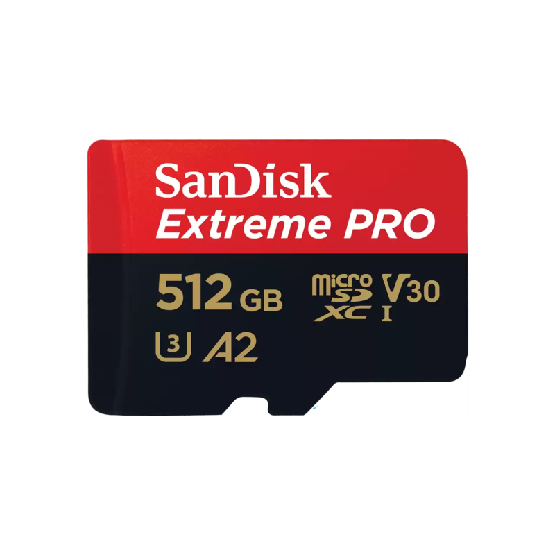 Card de memorie SanDisk Extreme PRO microSDXC 512GB, pana la 200MB/s & 140MB/s Read/Write speeds A2 C10 V30 UHS-I U3 + SD Adapter