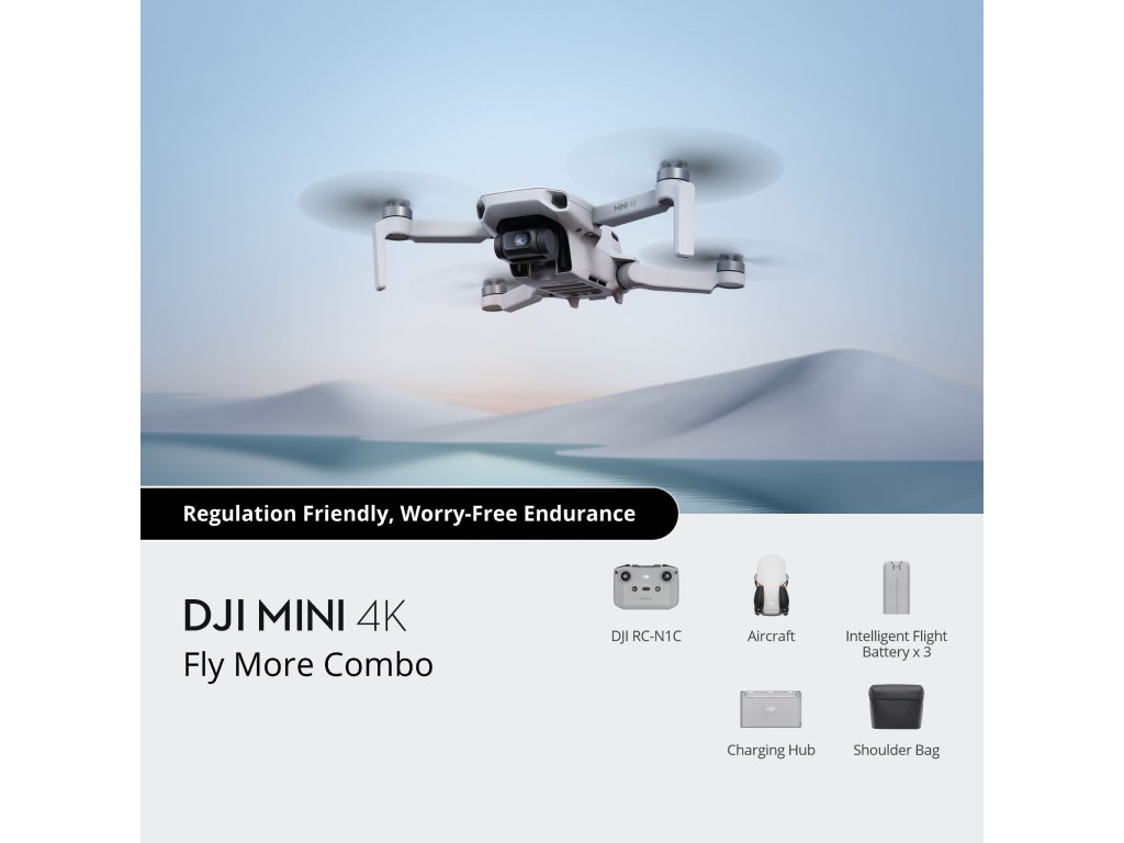 Drona DJI Mini 4K Fly More Combo, 4K30, 12MP