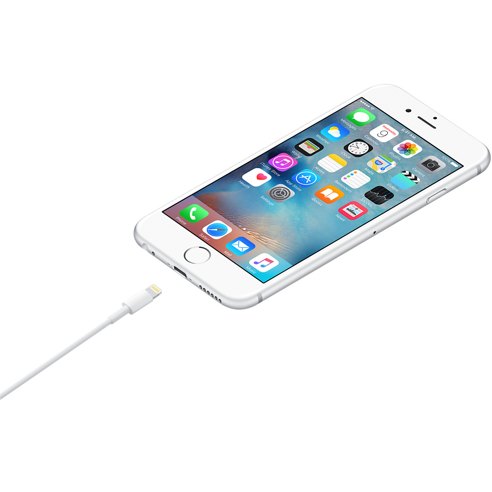 Cablu Apple Lightning USB 1m alb MXLY2 - imagine 2